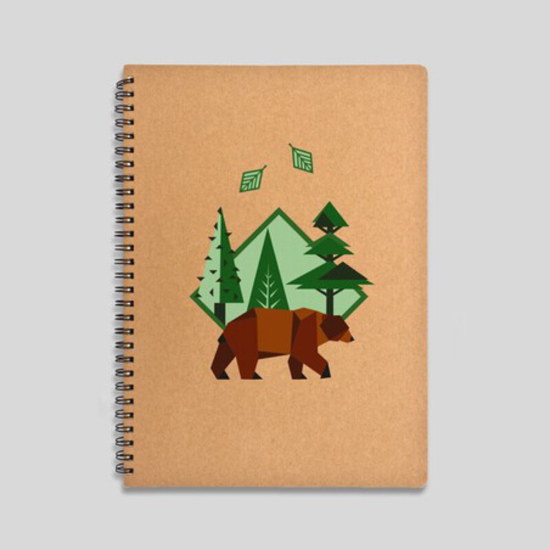 Brown bear notebook Stationery Dev Shop